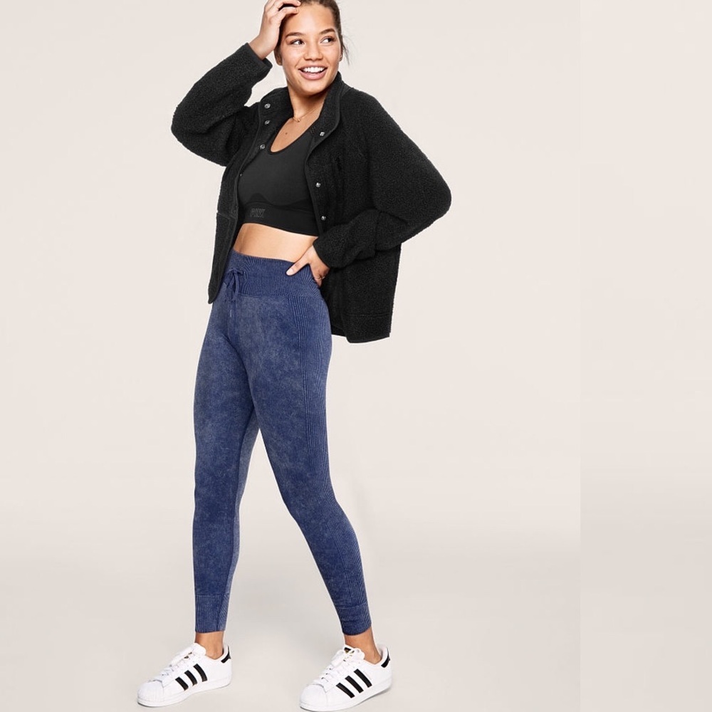 Victoria’s Secret PINK Soft Seamless Jogger Ensign Blue Large NEW